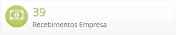 Indicador de recebimentos da empresa no nidotec Adm