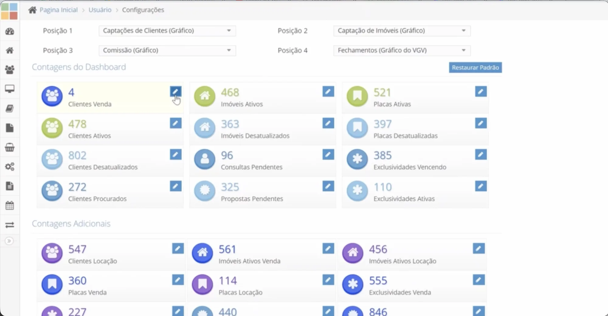 Indicador de 478 clientes ativos no nidotec Imóvel